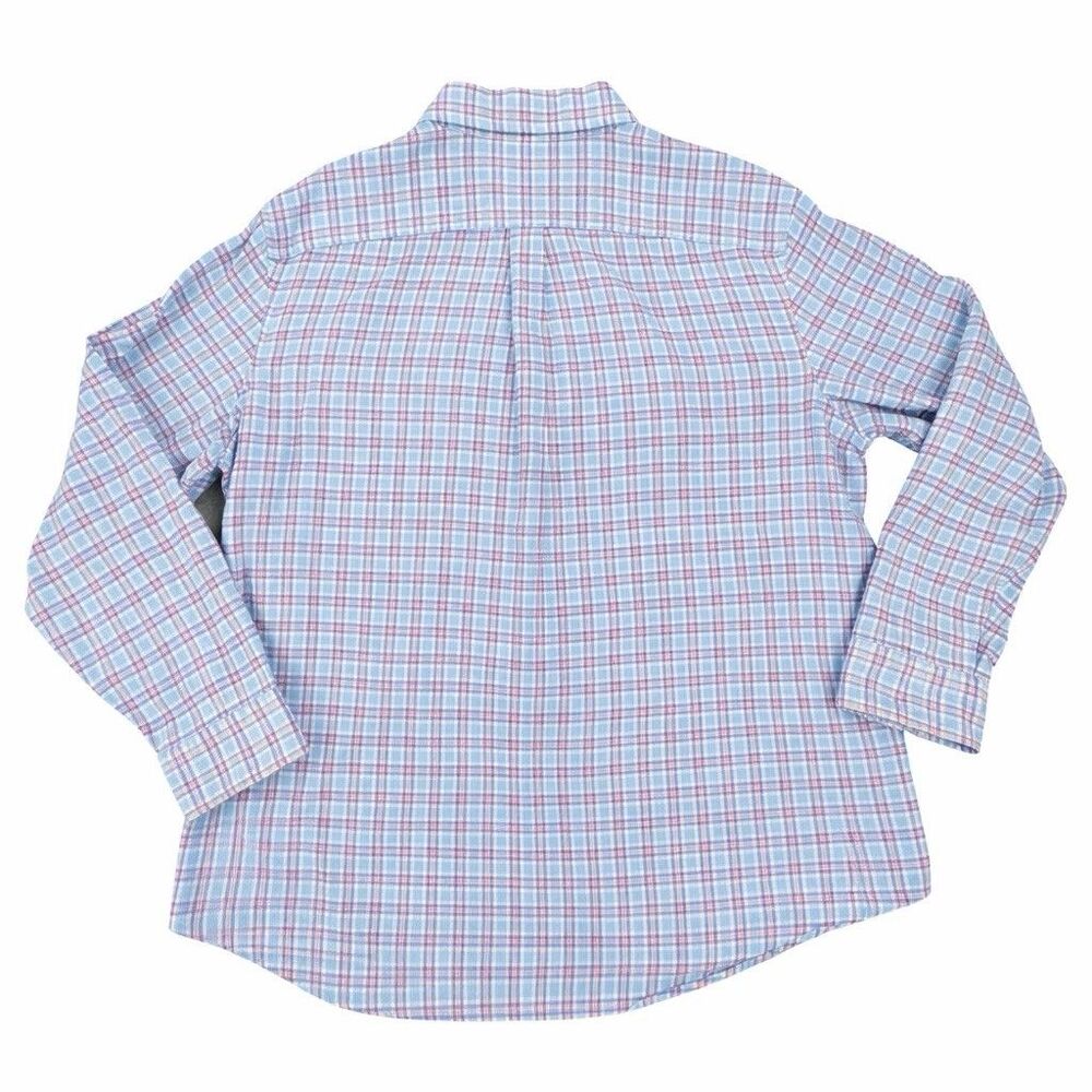 Vineyard Vines Crosby Shirt Mens XL Blue Pink Plaid Classic Fit Stretch - Picture 3 of 4